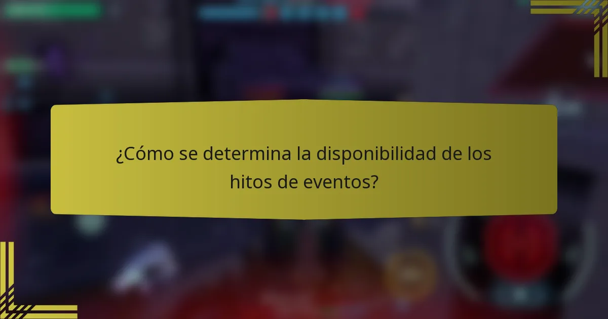 ¿Cómo se determina la disponibilidad de los hitos de eventos?